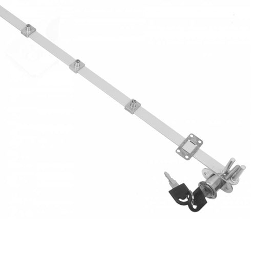 Central Lock for 3 Drawers 3/4x13/16 inch, 23-5/8 inch Strip, Chrome NTP 