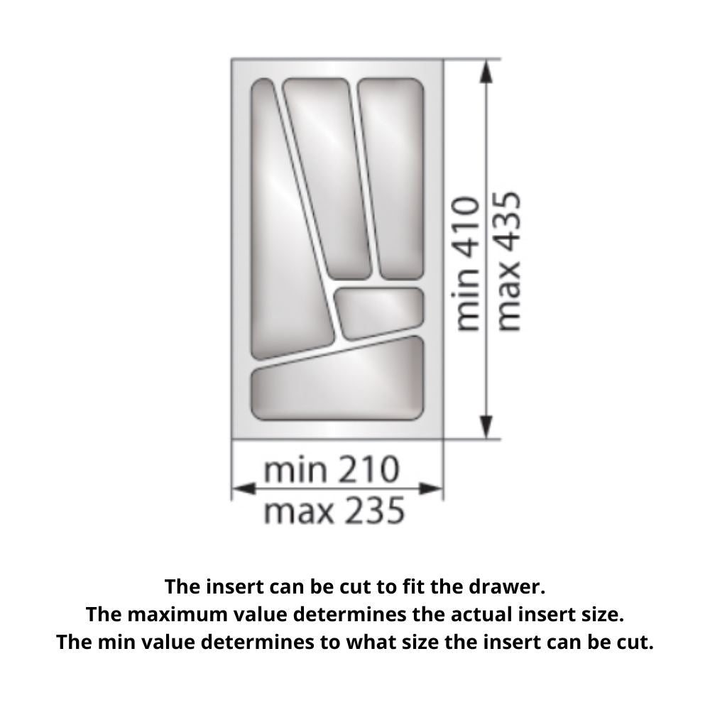 Cutlery Tray for Drawer, Cabinet Width: 300mm, Depth: 430mm - Metallic Cutlery Tray NTP 