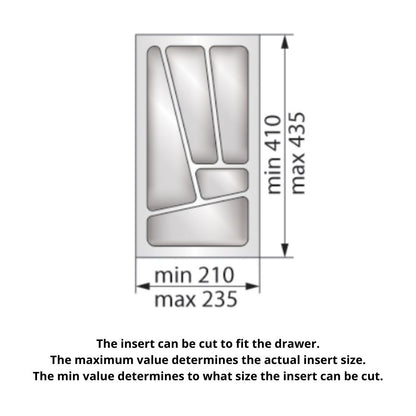 Cutlery Tray for Drawer, Cabinet Width: 300mm, Depth: 430mm - Metallic Cutlery Tray NTP 