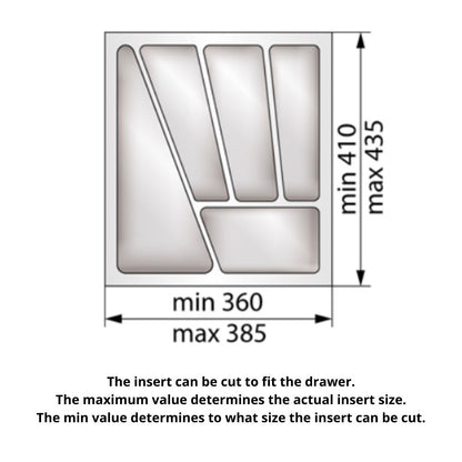 Cutlery Tray for Drawer, Cabinet Width: 450mm, Depth: 430mm - Metallic Cutlery Tray NTP 