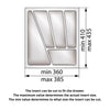 Cutlery Tray for Drawer, Cabinet Width: 17-11/16 inch, Depth: 16-15/16 inch - Metallic