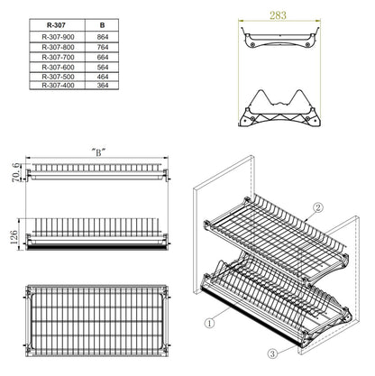 Dish Rack Kitchen Cabinet - Chrome - 31-1/2 inch Furnica 