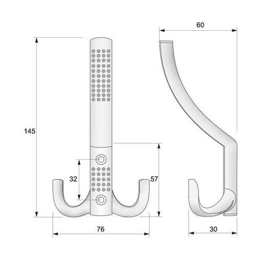 Double robe hook - Chrome WP05 NTP 