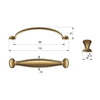 Furniture handle 3-3/4 inch UZ03 - Antique Brass