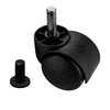 Furniture plastic swivel wheel with mounting pin 5/16 inch and sleeve - Ø1-15/16 inch