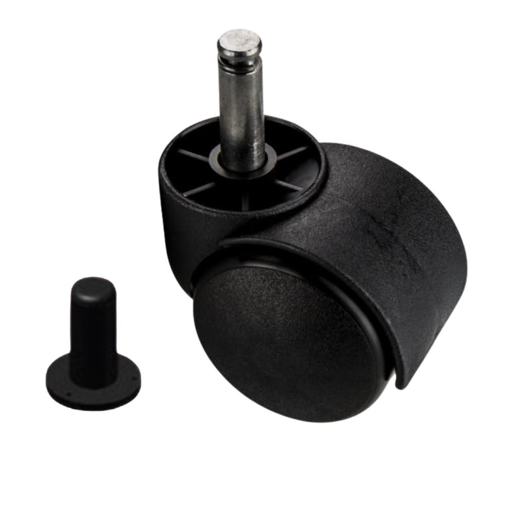 Furniture plastic swivel wheel with mounting pin 5/16 inch and sleeve - Ø1-9/16 inch