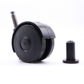 Furniture plastic swivel wheel with mounting pin 5/16 inch and sleeve - Ø2-3/16 inch