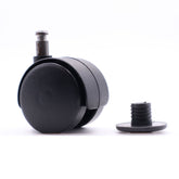 Furniture plastic swivel wheel with short mounting pin 5/16 inch and sleeve - Ø1-9/16 inch