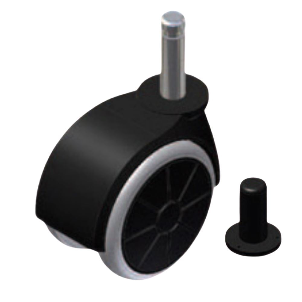 Furniture rubber swivel wheel with mounting pin 5/16 inch and sleeve - Ø1-9/16 inch Furniture wheels ATM 