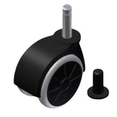 Furniture rubber swivel wheel with mounting pin 5/16 inch and sleeve - Ø1-9/16 inch