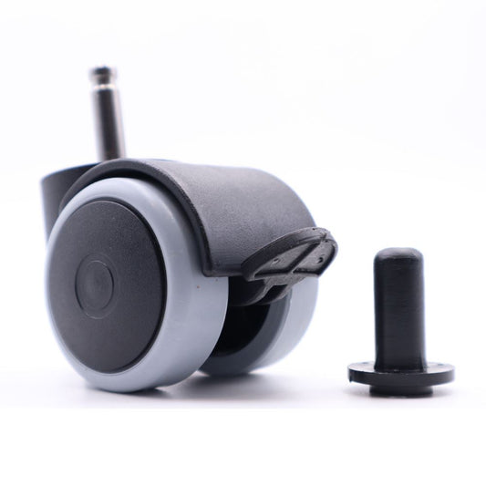 Furniture rubber swivel wheel with mounting pin 5/16 inch, brake and sleeve Ø1-15/16 inch Furniture wheels ATM 