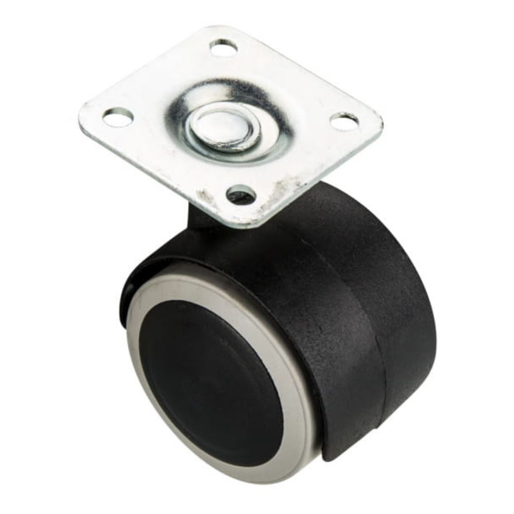 Furniture rubber swivel wheel with mounting plate  Ø1-9/16 inch