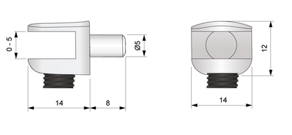 Glass Shelf Clamping Support Bracket Ø3/16 inch NTP 