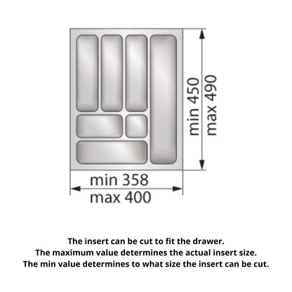 Kitchen drawer liners for Cabinet 18 inch, Depth: 19-5/16 inch - White Cutlery Tray NTP 