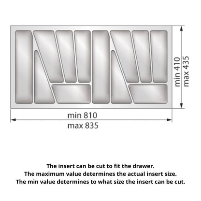 Kitchen drawer liners for Cabinet 36 inch, Depth: 16-15/16 inch - Metallic Cutlery Tray NTP 