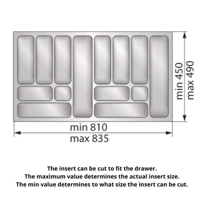 Kitchen drawer liners for Cabinet 36 inch, Depth: 19-5/16 inch - White Cutlery Tray NTP 