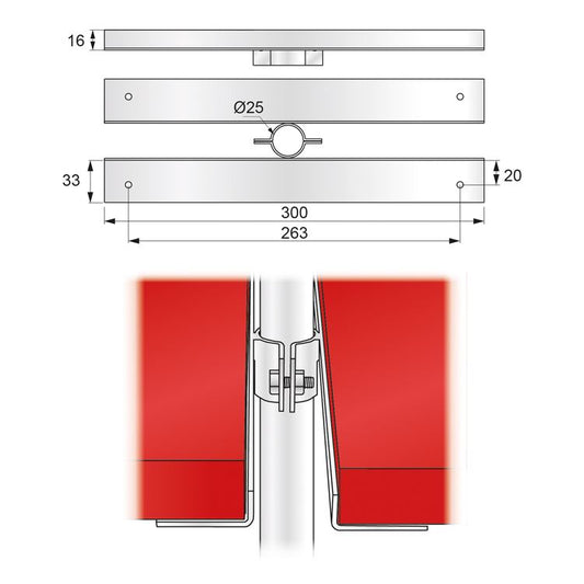 Long Double-Sided Shelf Support, Chrome NTP 