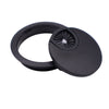 Metal Desk Grommet with rubber hole - Black Matt 2-3/8 inch