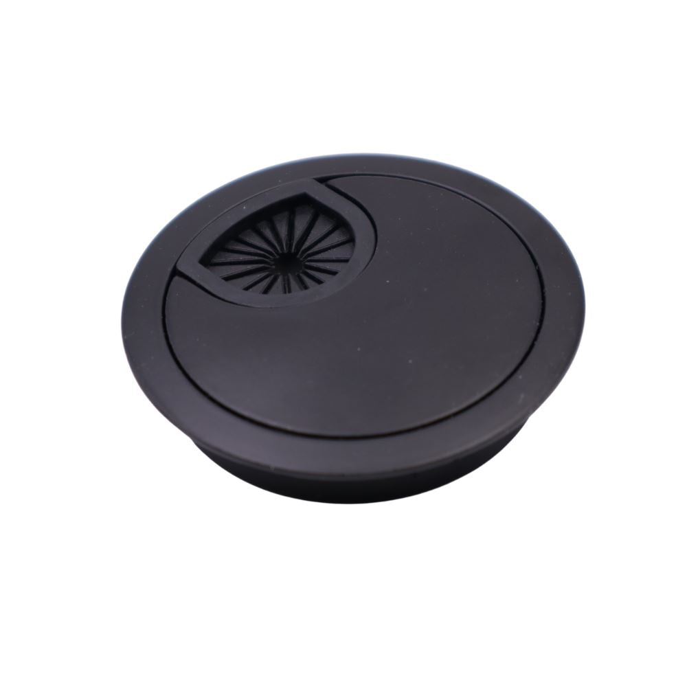 Metal Desk Grommet with rubber hole - Black Matt 2-3/8 inch Furnica 