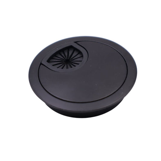 Metal Desk Grommet with rubber hole - Black Matt 2-3/8 inch Furnica 