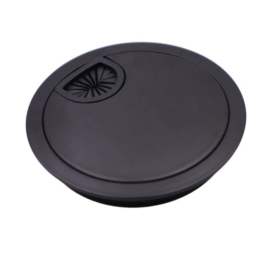 Metal Desk Grommet with rubber hole - Black Matt 3-1/8 inch Furnica 
