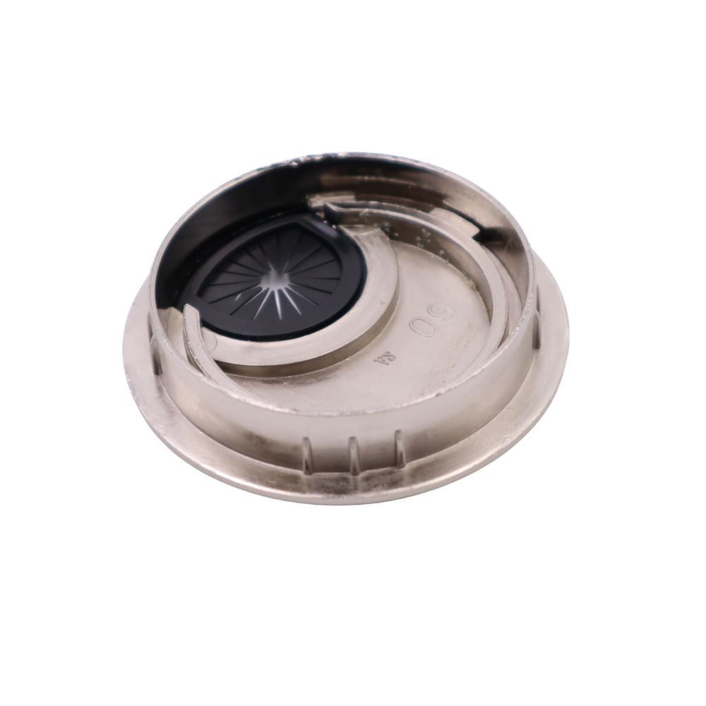 Metal Desk Grommet with rubber hole - Brushed Steel 2-3/8 inch Furnica 
