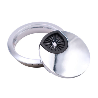 Metal Desk Grommet with rubber hole - Chrome 2-/38 inch Furnica 