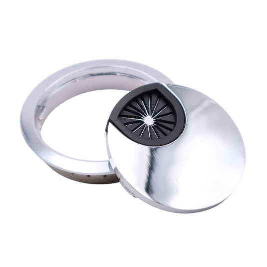 Metal Desk Grommet with rubber hole - Chrome 2-/38 inch Furnica 
