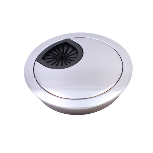 Metal Desk Grommet with rubber hole - Chrome 2-/38 inch Furnica 