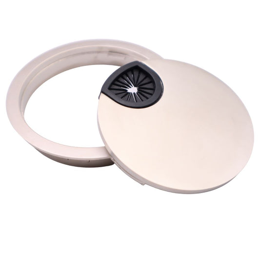 Metal Desk Grommet with rubber hole - Satin 3-1/8 inch Furnica 