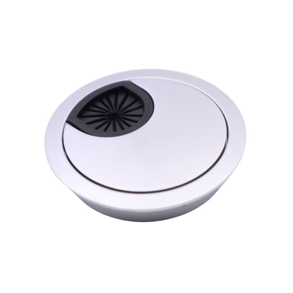 Metal Desk Grommet with rubber hole - Silver 2-3/8 inch Furnica 