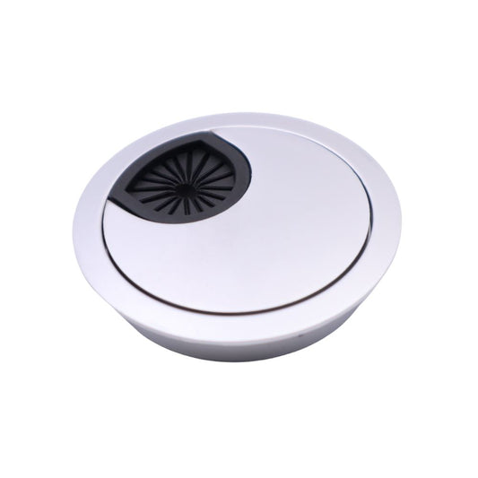 Metal Desk Grommet with rubber hole - Silver 2-3/8 inch Furnica 