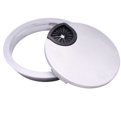 Metal Desk Grommet with rubber hole - Silver 3-1/8 inch Furnica 