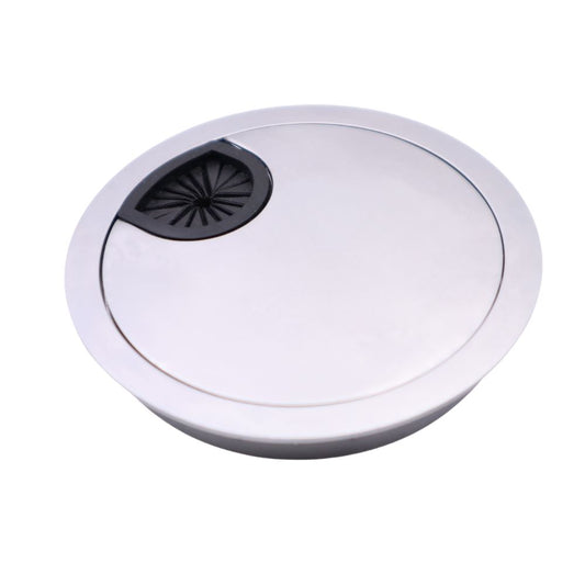 Metal Desk Grommet with rubber hole - Silver 3-1/8 inch Furnica 