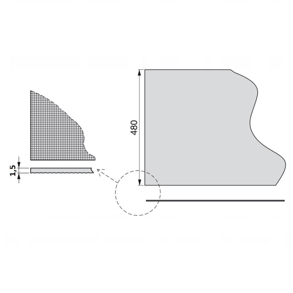 Non-slip drawer liner - White - Chequered Pattern - 1RM