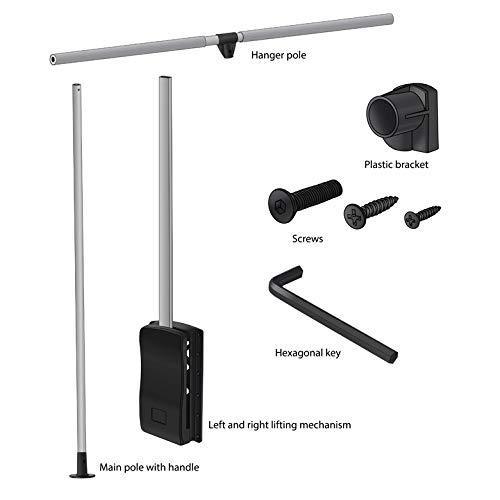 Pull Down Wardrobe Rail 17-11/16-25-5/8 inch NTP 