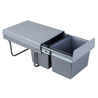 Pull-Out Kitchen Waste Bin - 2x15L - 400mm Cabinet Furnica 