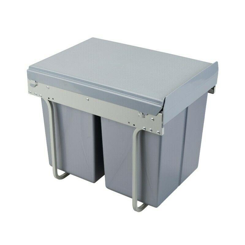 Pull-Out Kitchen Waste Bin - 2x20L - 15-3/4 inch Cabinet Furnica 