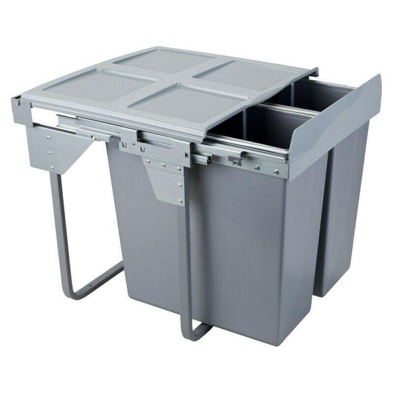 Pull-Out Kitchen Waste Bin - 2x34L - 23-5/8 inch Cabinet Furnica 