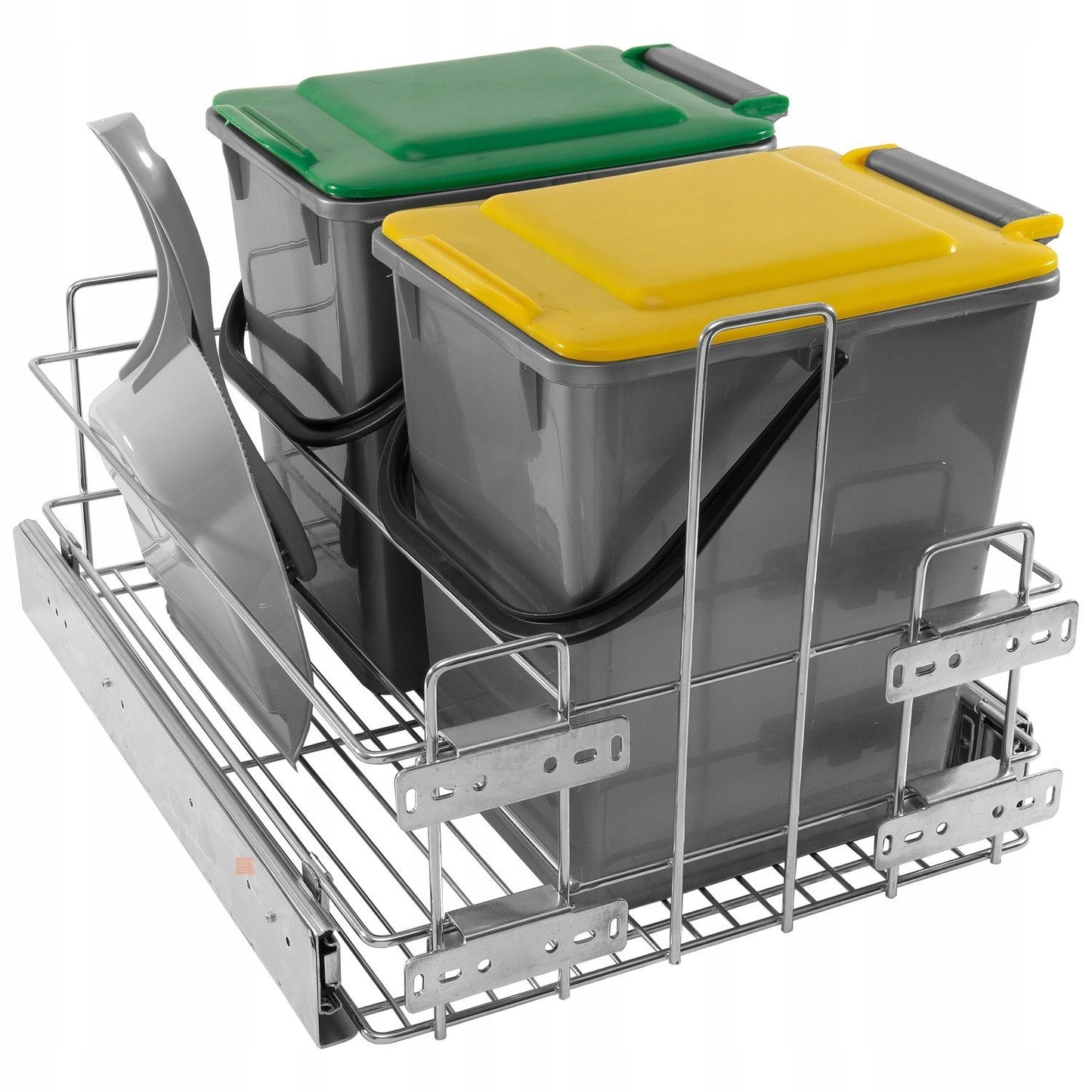 Pull-Out Kitchen Waste Bin Soft-Close - 15-3/4 inch Cabinet Furnica 