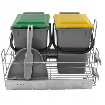 Pull-Out Kitchen Waste Bin Soft-Close - 15-3/4 inch Cabinet Furnica 
