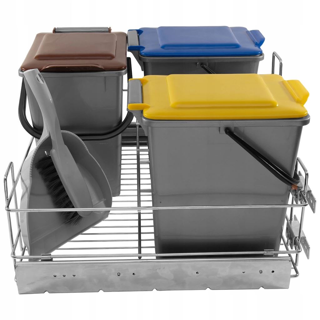 Pull-Out Kitchen Waste Bin Soft-Close - 23-5/8 inch Cabinet Furnica 