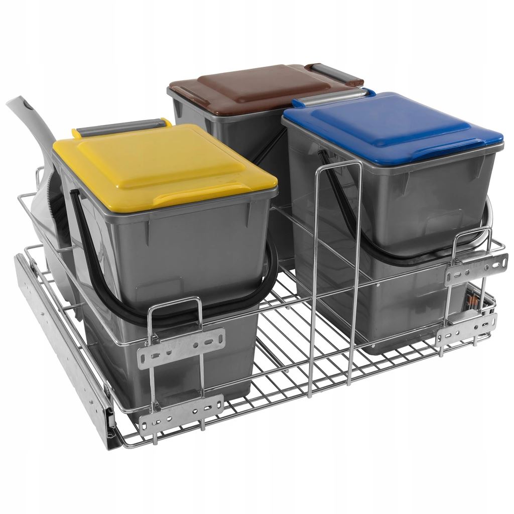 Pull-Out Kitchen Waste Bin Soft-Close - 23-5/8 inch Cabinet Furnica 