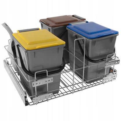 Pull-Out Kitchen Waste Bin Soft-Close - 23-5/8 inch Cabinet Furnica 