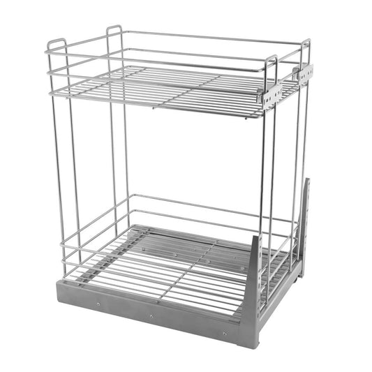 Pull Out Storage Baskets 11-13/16 inch Soft-Close Mini Cargo - 2 Shelves - White Furnica 