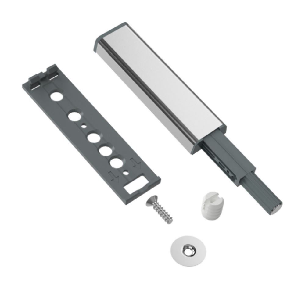 Push to Open latch - Springless Hinges - with magnetic tip Zinc/Grey -  Furnica