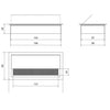 Rectangular Aluminum Desk Grommet 6-5/16x3-1/8 inch, Black "Wave"