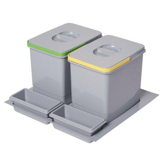 Recycling bins for kitchen - 23-5/8 inch - 2 Buckets (2x15L) Furnica 