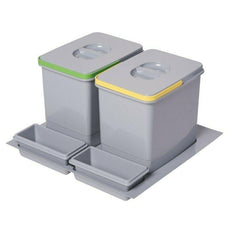 Recycling bins for kitchen - 23-5/8 inch - 2 Buckets (2x15L)