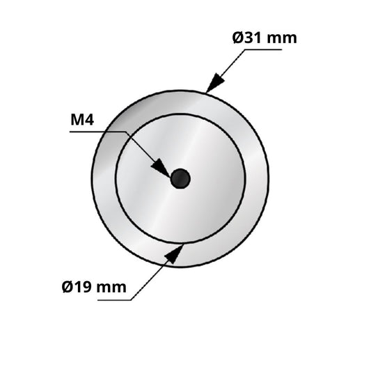 Round cabinet knob - Black Matt NTP 